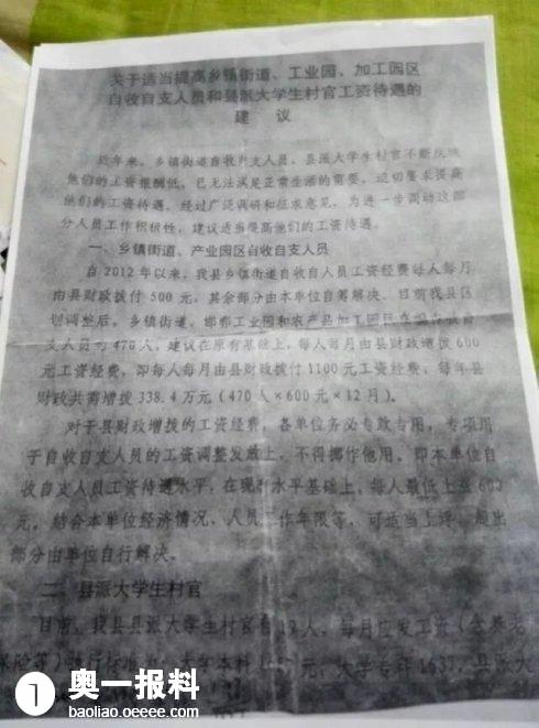 河北省邯郸县派大学生村官工作十年工资很低,