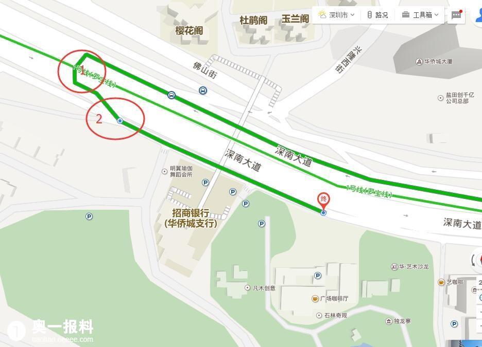 深南路何香凝美术馆附近的掉头车道设计不合理