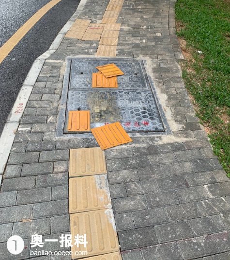 天泽花园车辆进口城市道路人行道上的盲道如此设置!